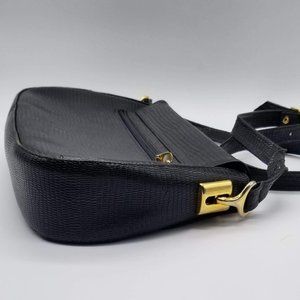 BLACK VINTAGE LÉCO SHOULDER BAG W/ADJUSTABLE STRAP